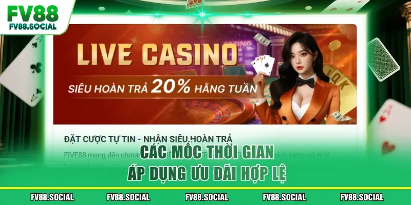 Các mốc thời gian áp dụng ưu đãi hợp lệ