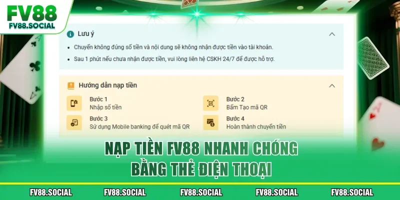 Nạp tiền FV88 nhanh chóng bằng thẻ điện thoại