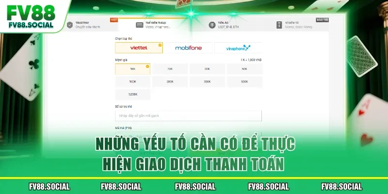 Những yếu tố cần có để thực hiện giao dịch thanh toán 